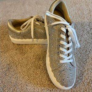 Anne Klein Sparkling Gold Sneakers 8.5